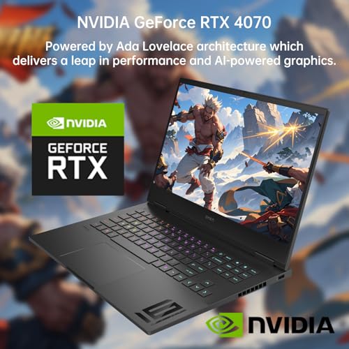 Image of HP Omen 16 AI VR Ready Gaming Laptop, 16.1 inch FHD 165Hz IPS, Intel i9-14900HX, NVIDIA GeForce RTX 4070, 16GB DDR5 RAM, 1TB SSD, RGB Backlit KB, Wi-Fi 7, Bundle with HyperX Cloud Headset