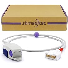 skmeditec Compatible with Masimo SpO2 Sensor, 3.2 FT Reusable Probe with 11 Pins M-LNCS Connector, Replacement Cord with Chip