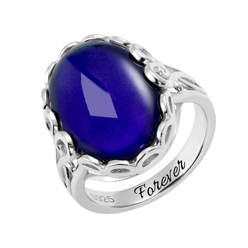 Ailinvintage Magic Color Changing Vine Pattern Oval Mood Ring In