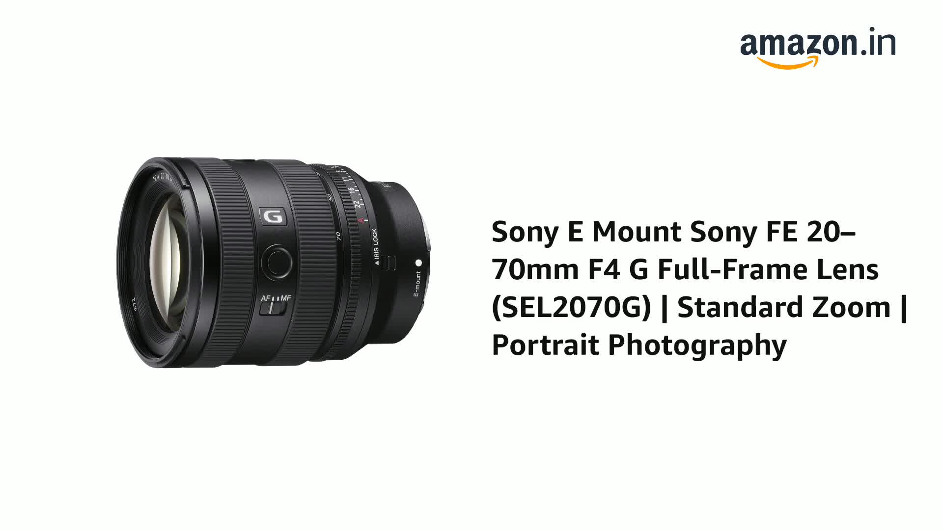 Sony E Mount Sony FE 20–70mm F4 G Full-Frame Lens (SEL2070G