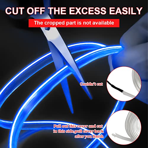 El Wire Car Interior Led Strip Lights, 16Ft Neon Light With Sewing Edge For Auto Cigarette Lighter, Electroluminescent Ambient Lighting Kits With Fuse Protection, Car Decoration Accessories (Blue) #TOP1