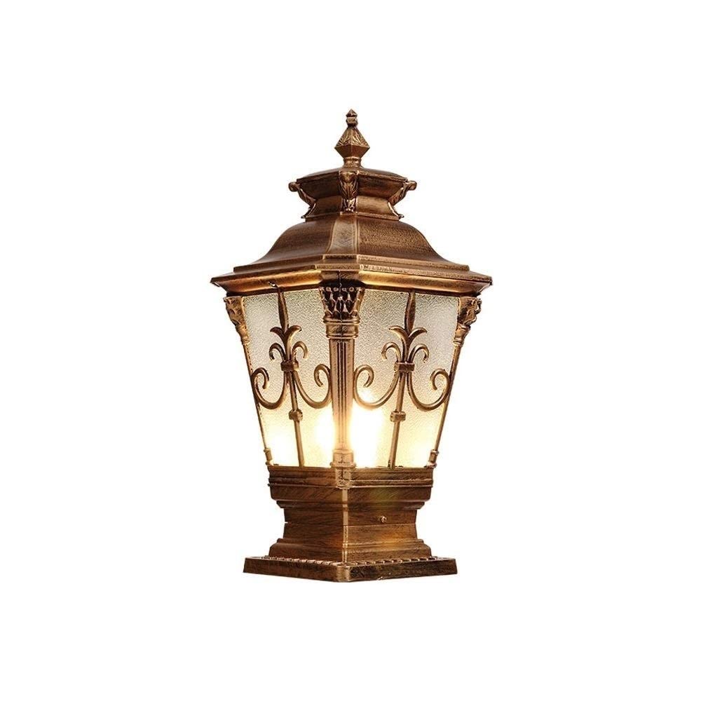 Lampe pilier extérieure étanche IP65 style européen antique E27 pour porte villa