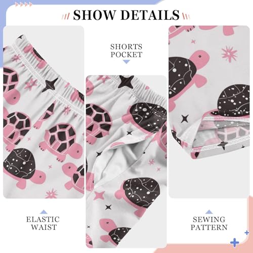 Pink Turtle Pajama Pants Shining Stars Pajama Bottoms Soft Sleep Pjs Lounge Pants S4