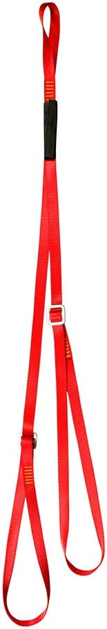 Fusion Climb 6ft 72"x1" Y-Legged Adjustable Fall Safety Zipline Lanyard with Open Loops 23kN Red