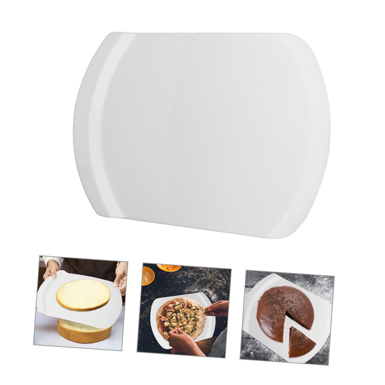 4pcs Cake Tray Spatula Cake Safe Lifter Transfer Kitchen Pizza Shovel Cake Transferring Shovel Cake Baking Shovel Kitchen Tool Kitchen Gadgets Cake Transfer Shovel White Pp VINTORKY