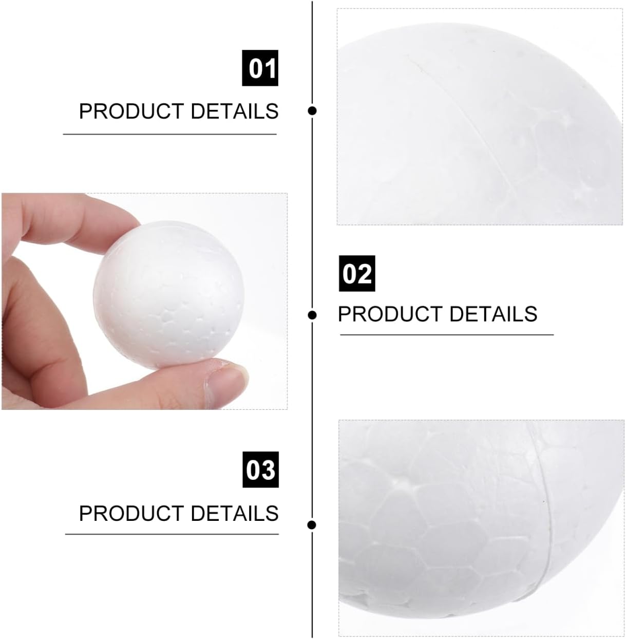 TEHAUX 100pcs White Foam Balls, 1.57 Inch Round Polystyrene Craft Foam Balls for Art Craft Drawing School Modeling DIY Projects and Christmas Easter Party Decoration