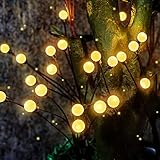 lifemet Solar Gartendeko Glühwürmchen Licht - Magische Glühwürmchen Lichter Wasserdicht Schwankendes Licht Wiegen Durch Wind Kunst Solarlampen für Außen für Gehwege Hof Pfad Deko (2 Stück)