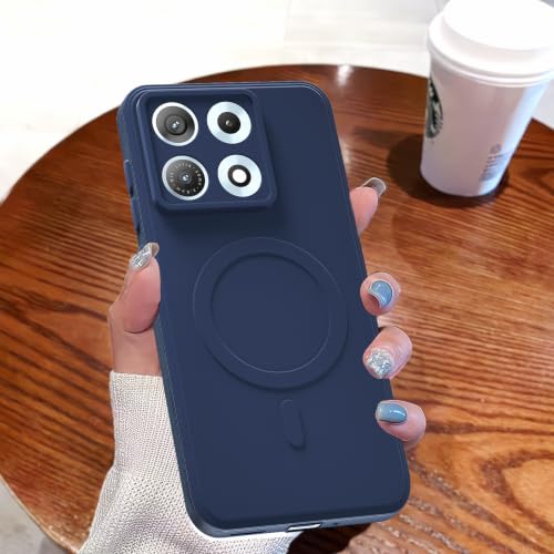 Image of Outlouders Back Cover for Motorola Moto Edge 70 Max 5G | Soft Matte Silicone | Slim Fit | Magnetic-Safe Logo Design (Magnetic-Safe Not Compatible) | Shockproof | Camera Protection Bumper Case (Blue)