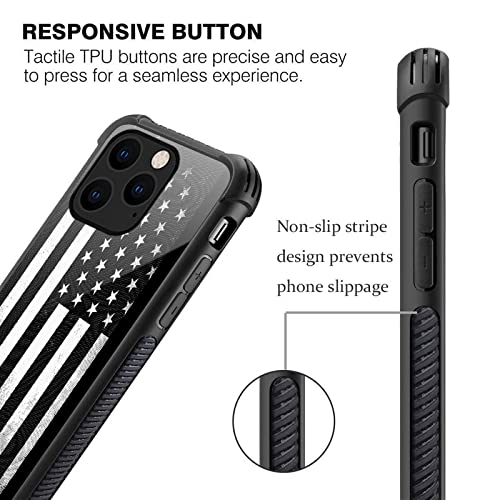 CARLOCA Compatible with iPhone 14 Case,Retro Black White American Flag Graphic Design Shockproof Anti-Scratch Drop Protection Case for iPhone 14 - image 6