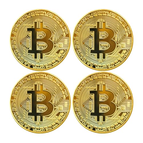 4 pcsset bitcoin commemorative collector coin gold plated novelty coins cryptocurrency collectible gift coin thickness 3mm