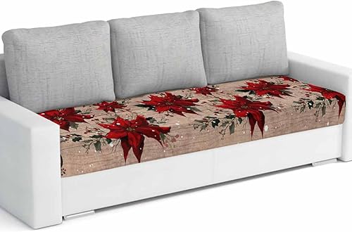 Miniatura 29 de Fundas de cojín para sofá de Navidad, funda elástica para sofá con parte inferior elástica, diseño de muñeco de nieve rosa, diseño de nieve, nieve