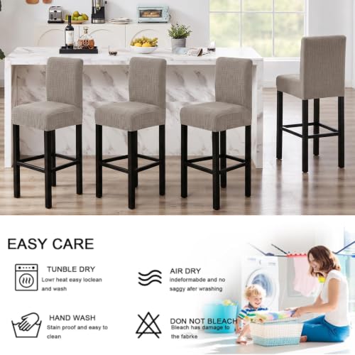 Image of FUANGUI Bar Stool Covers Set of 4, Stretch Bar Stool Seat Covers