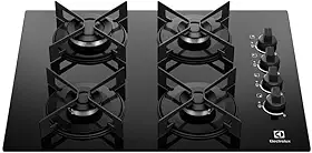 Electrolux Cooktop 4 Bocas a Gás Electrolux Mesa de Vidro Efficient Grade de Aço Fosco (KE4GR) Bivolt