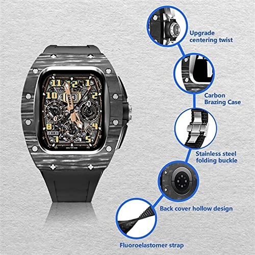 Boîtier carbone Apple Watch 45mm avec bracelet titane luxe - 6