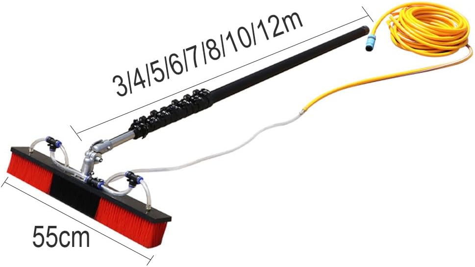 Solar Panel Cleaning Kit Water Fed, Water Fed Pole Brush for Solar Panels Cleaning The Roof, Solar Cleaning Tools for Glass Cleaning, Photovoltaic Cleaner, Solar Panel Cleaning.