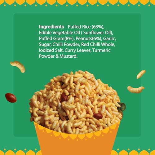 Image of GO DESi - Garlic Masala Murmura | No Palm Oil | Indian Snacks | Street Food | 100 gms | pack of 2