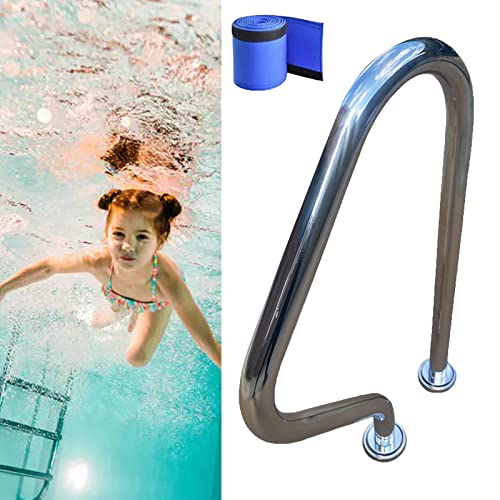 Barandal para piscina en acero inoxidable plateado