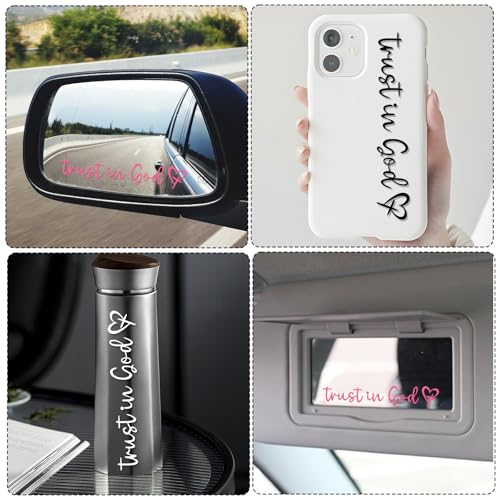 Image of 6PCS Rearview Mirror Sticker, Holographic Stickers Rear View Mirror Decal Vanity Mirrors Stickers for Window, Mirrors, Tumbler, and Water Bottle(White, Black, Pink)