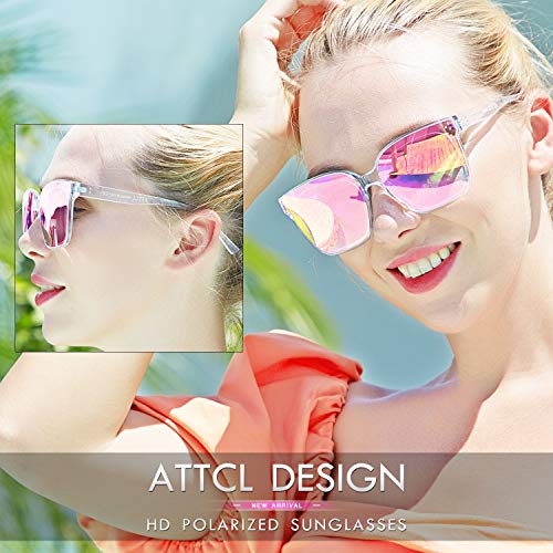 ATTCL Unisex Oversized Sunglasses for Men Women Vintage Square TR90 frame Mirrored UV400 Protection2