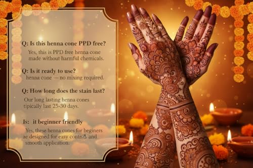 Pack de 6 conos naturales de henna sin PPD miniatura 4