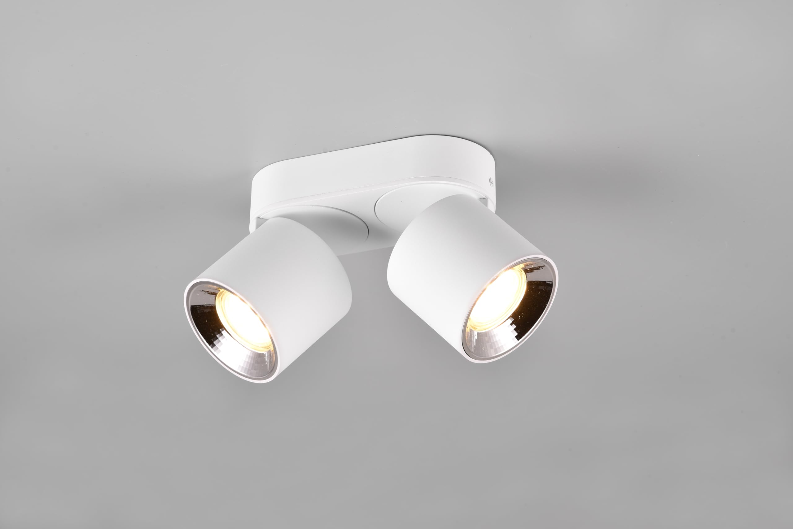 Trio Leuchten Foco – blanco mate – B 18 cm – metal – 2 focos