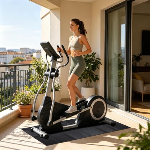 Alfombrilla para cinta de correr y elíptica en suelos de madera protectora e impermeable 2