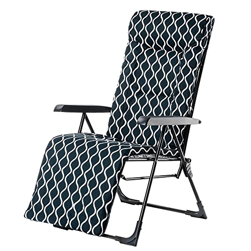 KADAX Gartenstuhl, Stahl Liegestuhl mit Kissen, Klappbare Sonnenliege mit Traglast bis 110kg, Gartenliege mit Verstellbarer Rückenlehne,...