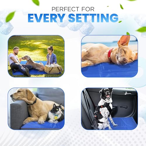 Large Dog Cooling Mat 90x50cm, Pressure Activated Non-Toxic Gel Pad for Pets, Self-Cooling Car Travel Mat, Scratch Resistant Puppy Cooling Mat, Foldable & Reusable Pet Crate Insert - No Water Needed - Image 5