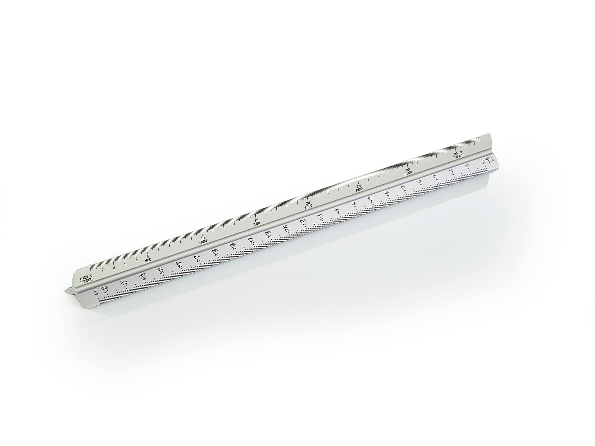 Wedo 05255101 Aluminiowa linijka trójkątna, zielona/czerwona