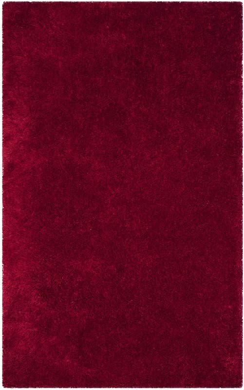 Image of Square Plain Fur Rugs for Hall and Drawing Room Galicha 7x7 Feet Sqaure Red