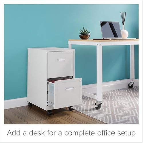 Miniatura 63 de Pemberly Row Gabinete de archivo vertical inteligente móvil de 18in 2 cajones blanco perla