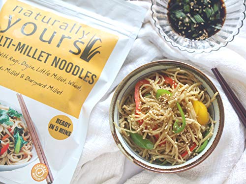 Image of Naturally Yours Multi Millet Hakka Noodles | Ragi, Bajra, Little, Kodo & Barnyard Millet with Whole Wheat | No Maida, No Onion No Garlic, Jain Friendly, Vegan, Preservative Free | 180g Pack of 2