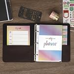 Samsill Vintage Hardback Mini 3 Ring Binder, Professional Binder Organizer, Planner, 1 Inch Capacity, Faux Leather, 5.5 x 8.5 Inch Documents, Non-Zip, Brown