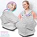 (2-Pack) Baby Nursing Cover for Breastfeeding - Easy to use Breastfeeding Cover Ups - Lightweight Baby Shower Present Breast Feeding Cover Ups - Super Soft and Stretchy Carseat Cover