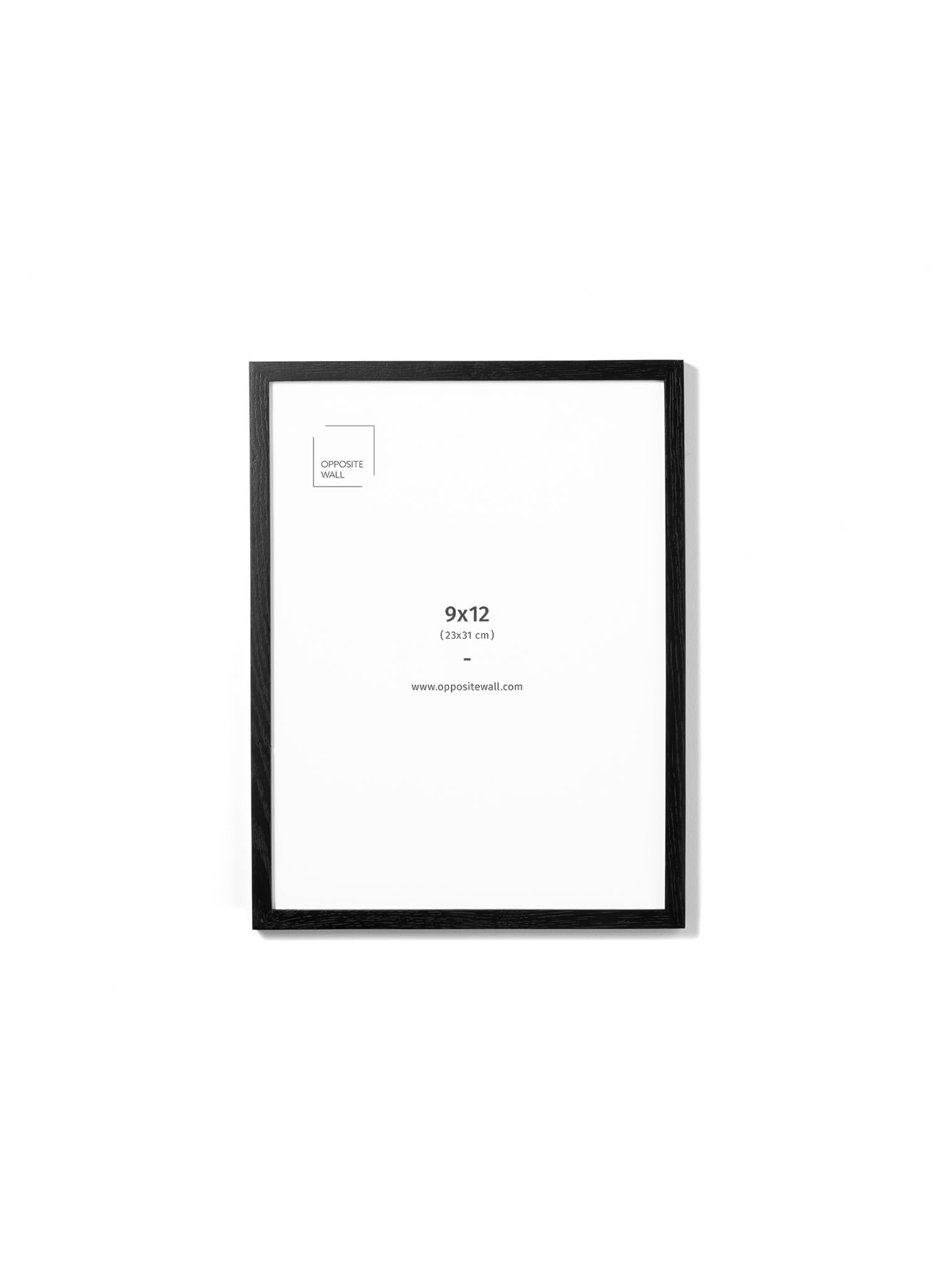 Opposite Wall - 9x12 in - Black Oak Wood Picture Frame - Lightweight, Versatile & Shatterproof - Wall Hanging Poster or Photo Frame - Wall Decor for Office, Gallery & Home