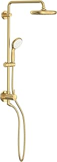 Grohe 26 123 1 Retro-Fit 1.75 GPM Shower System with Single Function Rain Shower Head, Slide Bar, Multi Function Hand Shower, and 17-3/4" Swivel Shower Arm - Brushed Cool Sunrise