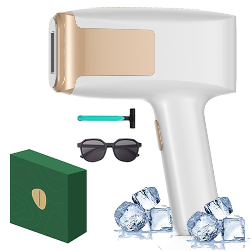 Depiladora Luz Pulsada con Función de Enfriamiento, 999.000 Flashes, 9 Nivel de Energía y 3 Funciones, Indoloro Depiladora Láser, para Hombre, Mujer, Cara, Piernas, Bikini, Axilas, Cuerpo (Blanco)
