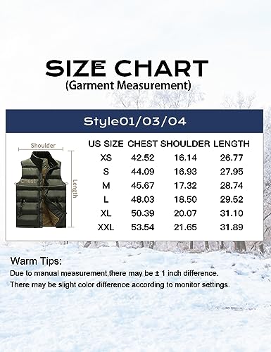 image for Flygo Men's Winter Warm Outdoor Padded Puffer Vest Thick Fleece Lined 