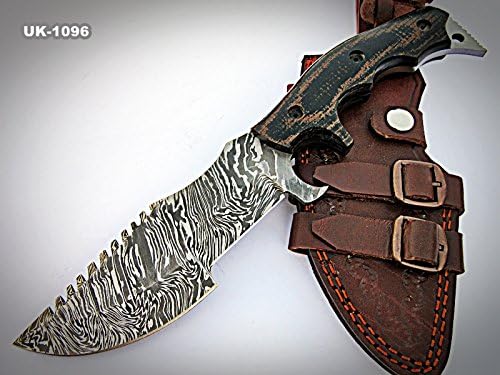 TR-40 Custom Handmade Damascus Steel Tracker Knife- Stunning Micarta Handle