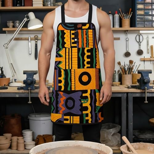 Delantal de trabajo africano con 8 bolsillos ajustable miniatura 4
