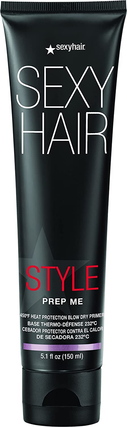 sexy hair(151ml (New Look)) - Style Prep Me Heat Protection Blow Dry Primer Heat Protection Up to 68% Breakage Reduction Ideal for Layering