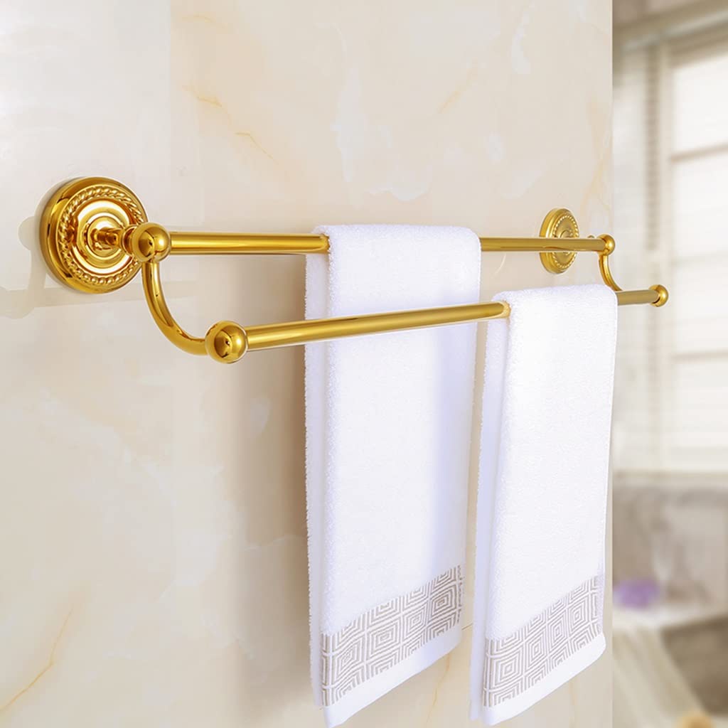 Porte-serviettes de salle de bain rétro cuivre double pôle