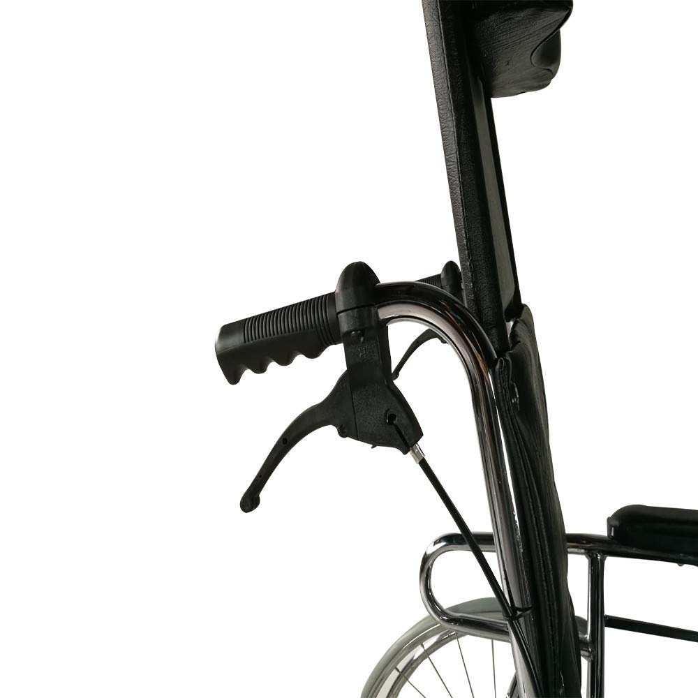 Mobiclinic®, Silla de Ruedas Plegable, Autopropulsable, Obelisco, Freno en Manetas, Respaldo Reclinable, Reposapiés y Reposabrazos Extraíbles, Asiento 46 cm, Ultraligera, Negro