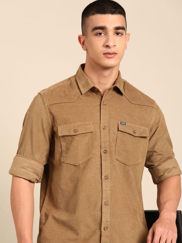 Image of Cavallo by Linen Club Men's Blended Linen Checked Contemporary Fit Full Sleeve Casual Shirt