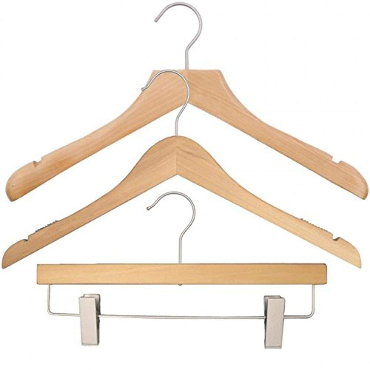 NAHANCO 20017HUSK Wood Clothes Hanger Kit Natural (Pack