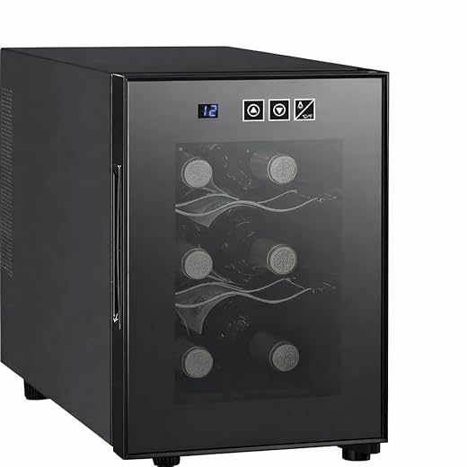 Koolatron Urban Series 6 Bottle Wine Cooler, Thermoelectric Wine Fridge, 0.65 cu. ft. Freestanding Wine Cellar for Small Kitchen, Apartment, Condo, Cottage, RV
