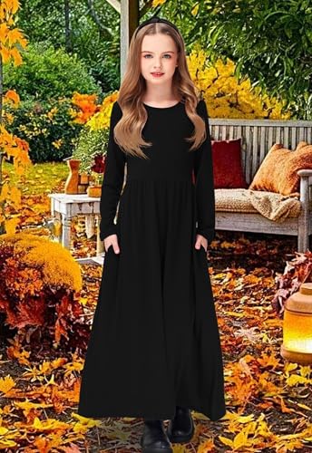 Deerose Girls Maxi Dress Casual Holiday Long Dresses with Pockets 5-14 Years2