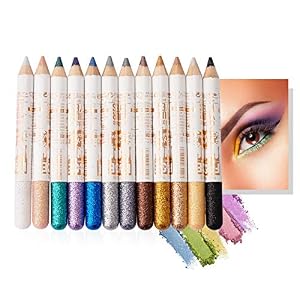Mimore Lápiz de sombra de ojos 12 colores/juego Pluma de sombra de ojos con brillo Delineador de ojos profesional Lápiz…