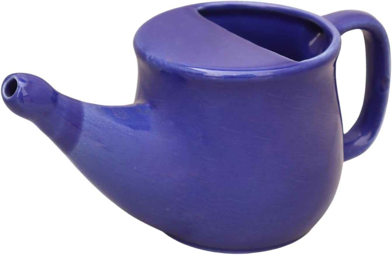 Violet Ceramic Neti Pot, Spill-Proof Design with 5 Sachets of Neti Salt, Microwave Safe-image-10