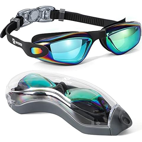RIOROO Kinder Schwimmbrille, Schwimmbrille für Kinder 6-14 Jahre Junior Jungen Mädchen Kein Auslaufen Antibeschlag 100% UV-Schutz Cover